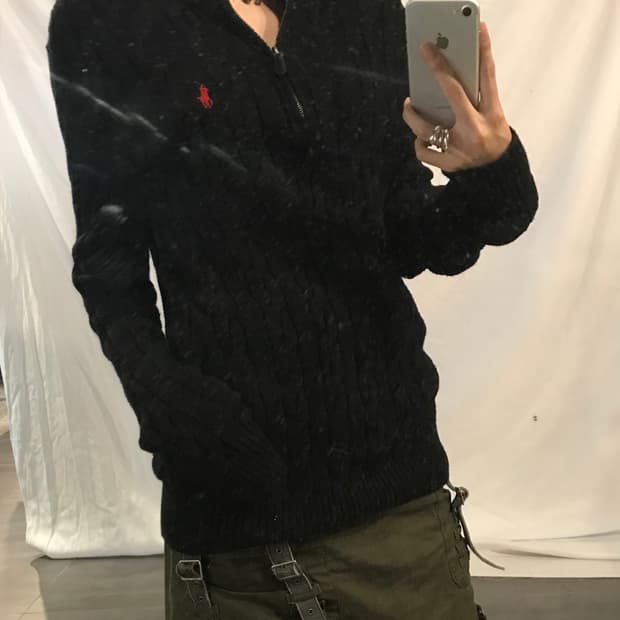  Polo Ralph Lauren Semi Zip-Up Black