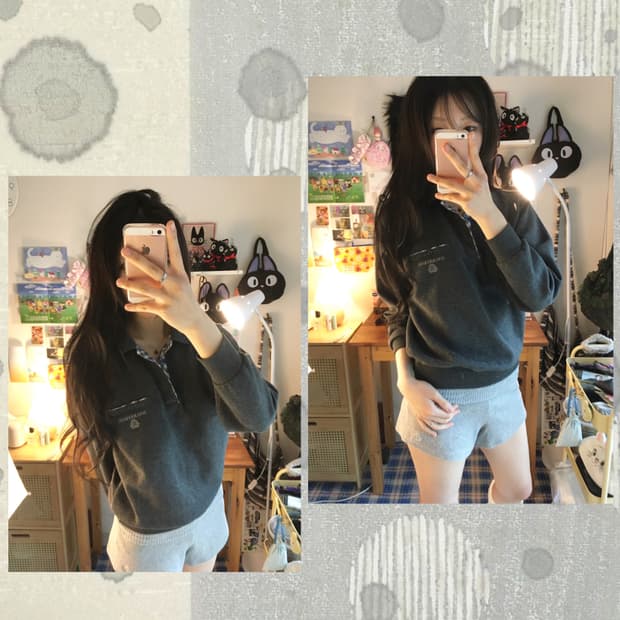 VINTAGE PREPPY MOOD SWEATSHIRT CHARCOAL