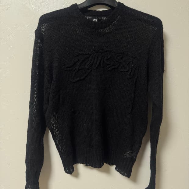 스투시 루즈 니트 로고 스웨터 