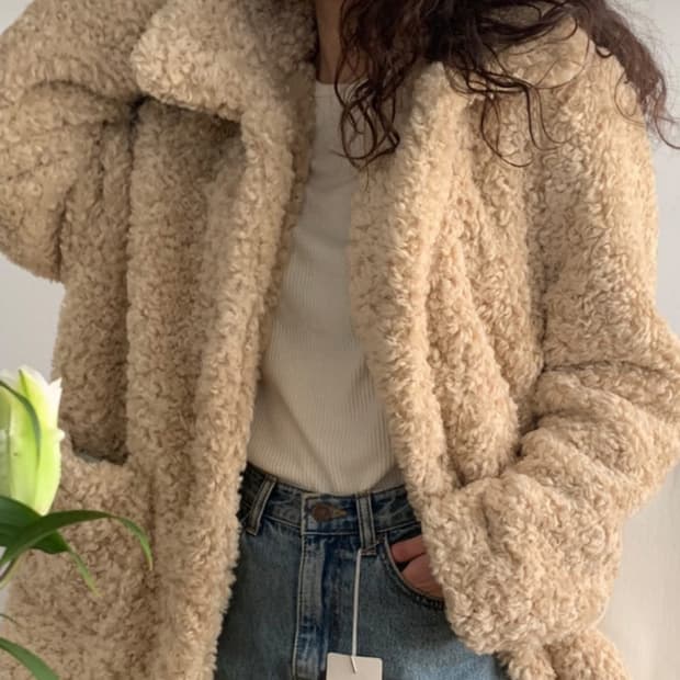 드온도(de Ondo) 카나 시어링 푸들퍼 자켓 프리사이즈 새상품