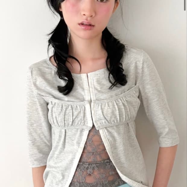 샵페어리 하프 가디건 멜란지