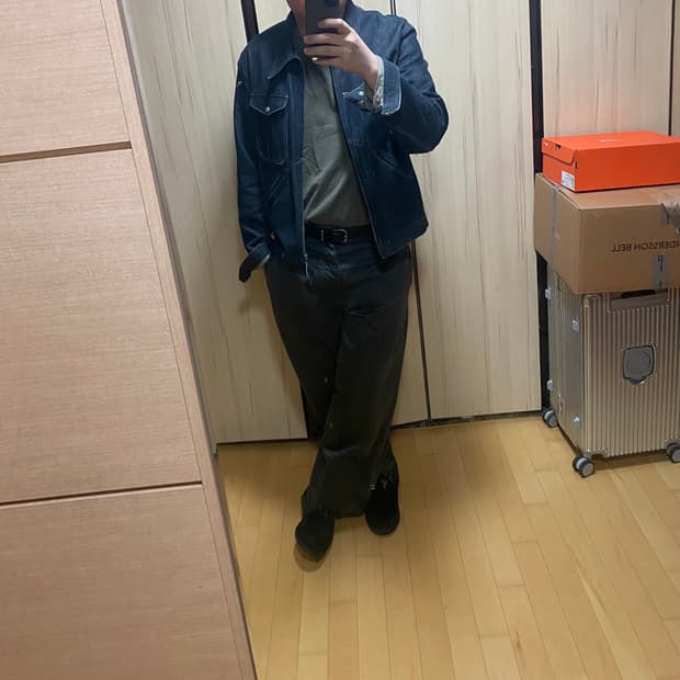 LEMAIRE 22SS 다크 슬레이트 그린 와이드 팬츠 L