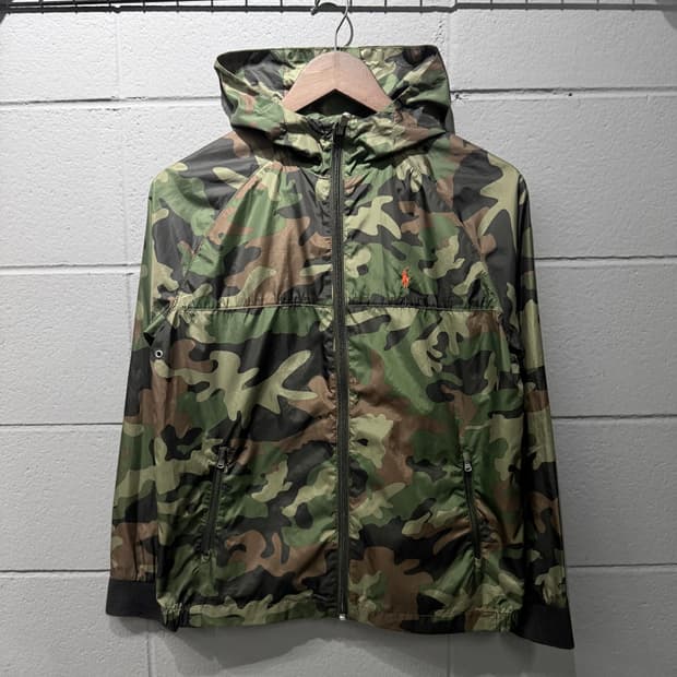 폴로 랄프로렌 카모 후드 바람막이
