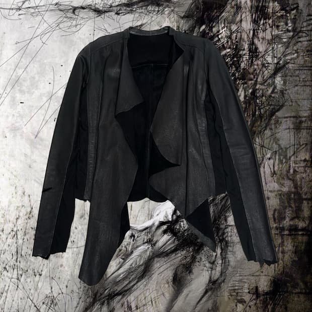 Calf Leather Drape Jacket