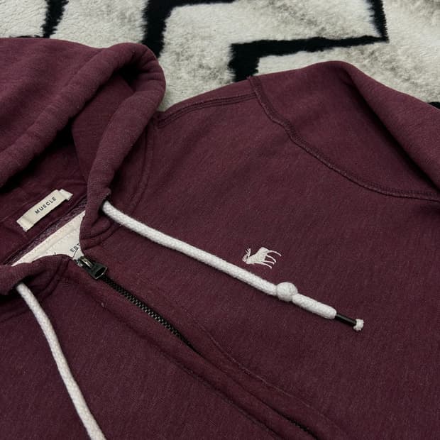 [L]아베크롬비 머슬핏 후드집업/버건디/기모