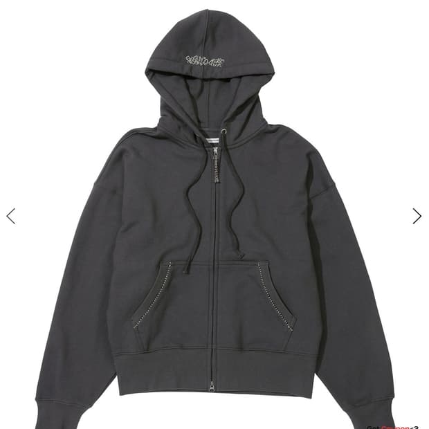 Beaded Saint Hoodie Zip-Up Charcoal