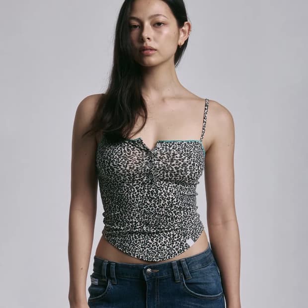 플리즈노팔로우 Riri Leopard Lace top 