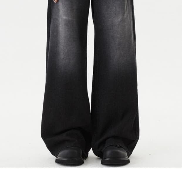 DNSR - 와이드 플레어 데님 팬츠 - XL - BLACK