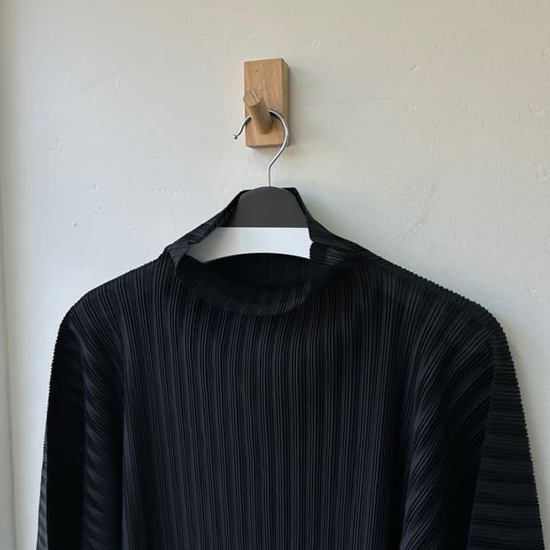 16624 - 플리츠 플리즈 하이넥 탑