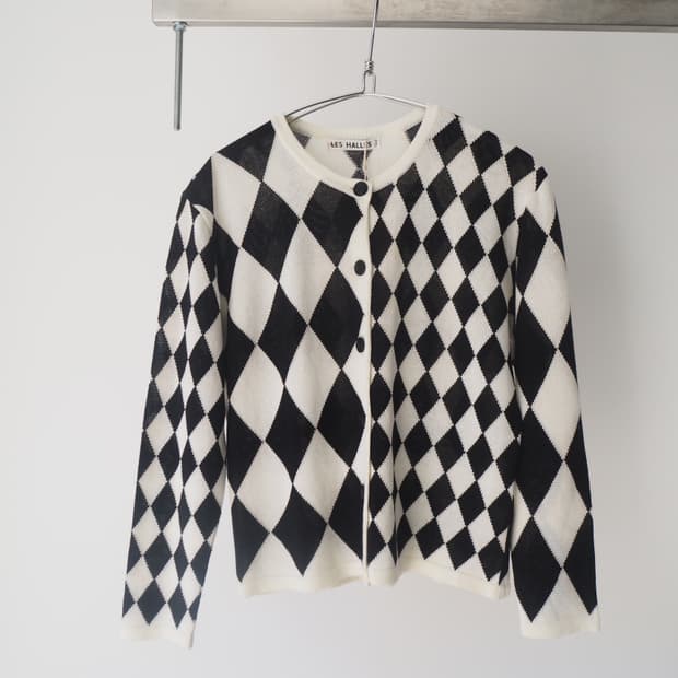 LES HALLES argyle pattern cardigan 