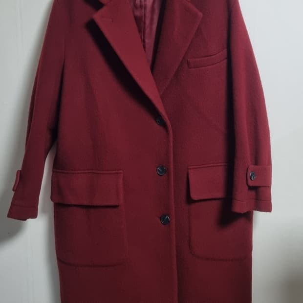 실측 오버핏 L (77) 스튜디오톰보이 다크레드 울/캐시미어 코트