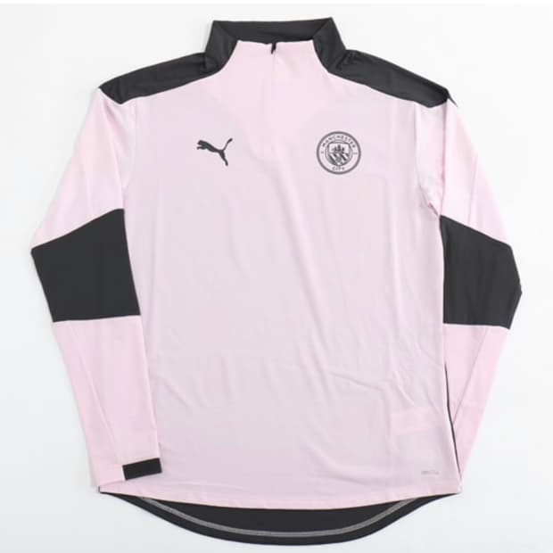 푸마 맨시티 핑크색 긴팔 하프집업 트레이닝 S