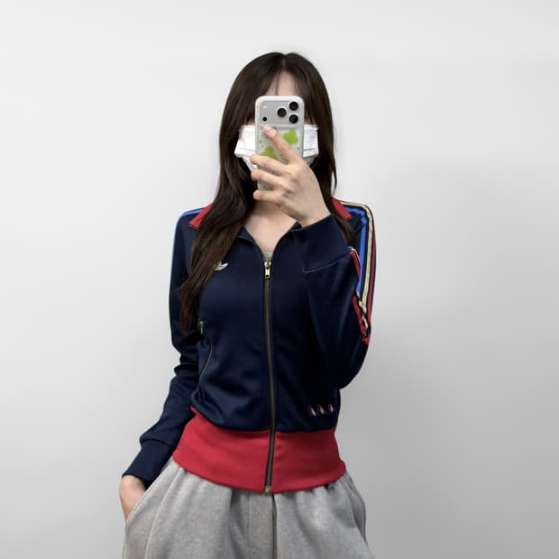 아디다스 파리 트랙탑 져지 네이비 레드