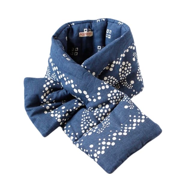 캐피탈 헴프 레이온 반다나 패턴 케사 머플러 네이비