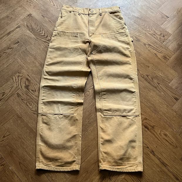 [32]90's 칼하트 유니온메이드 USA 빈티지 페이딩 더블니 워크팬츠