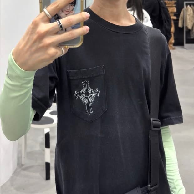 90s~00s 올드 크롬하츠 LA 빈티지 반팔 티셔츠 블랙 M