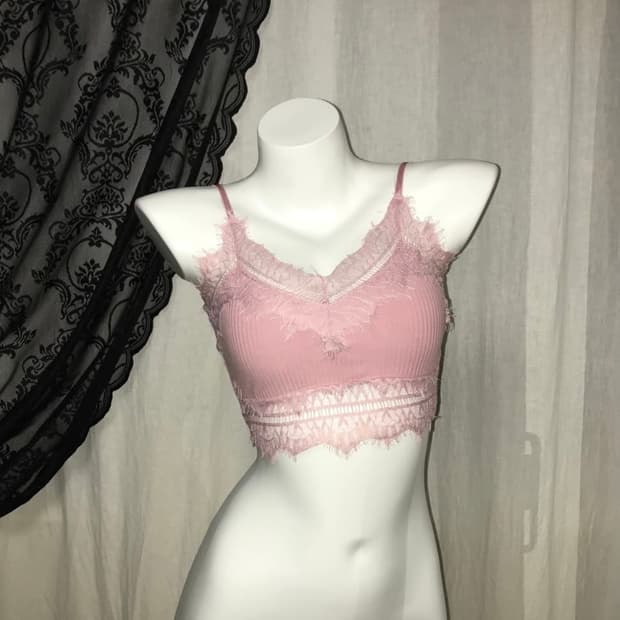 체리퀴리 레이스 브라탑 화이트/핑크/소라/네이비 쓰리타임즈포어링애즈온갸루