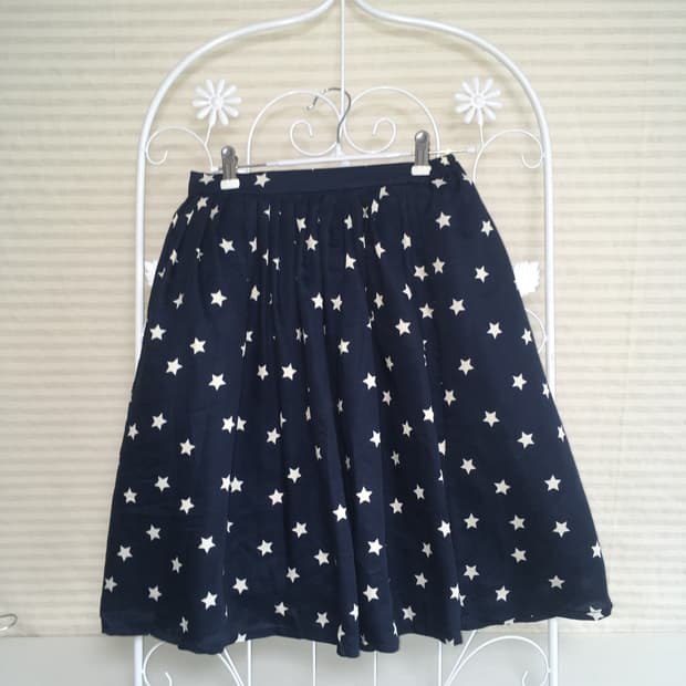 jpn vintage star navy midi skirt