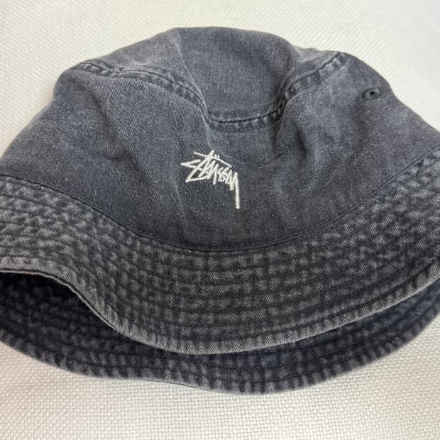 Stussy Washed Stock Bucket Hat Charcoal