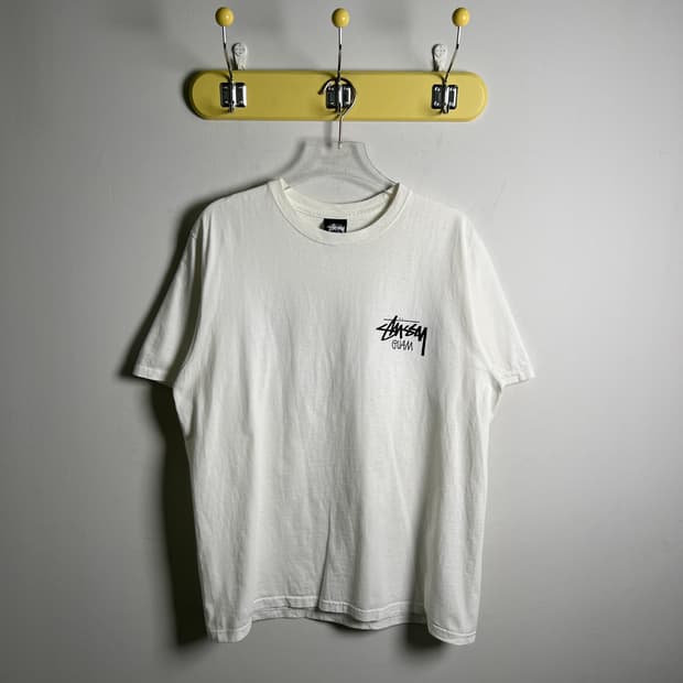 stussy 스투시 괌 화이트 반팔 티셔츠 M