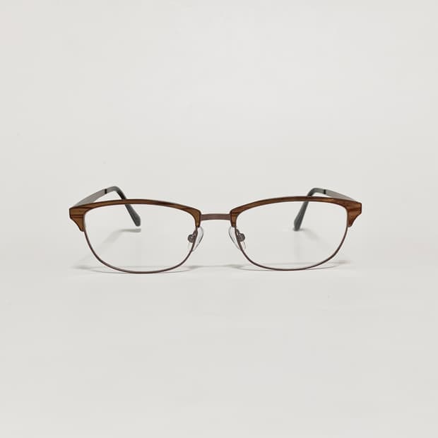 941 빈티지안경 데드스탁 우드 패턴 브라운 사각 메탈 남녀공용 프레임