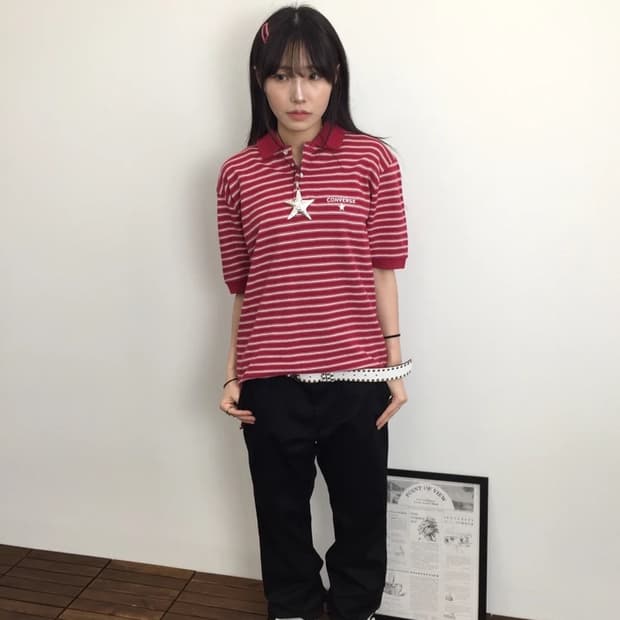 Converse All Star Stripe Polo Shirt
