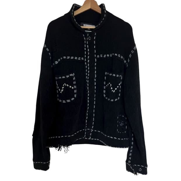 네이버후드 x 핀가린 세비지 니트 블랙