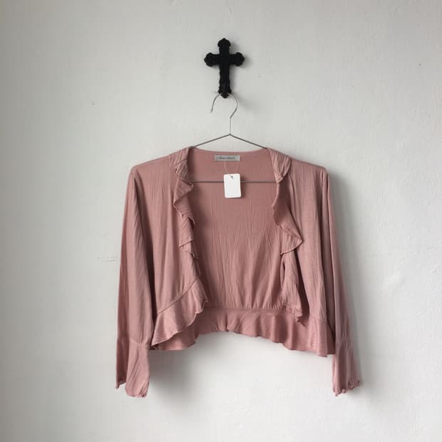 Rosa cheri frill open cardigan