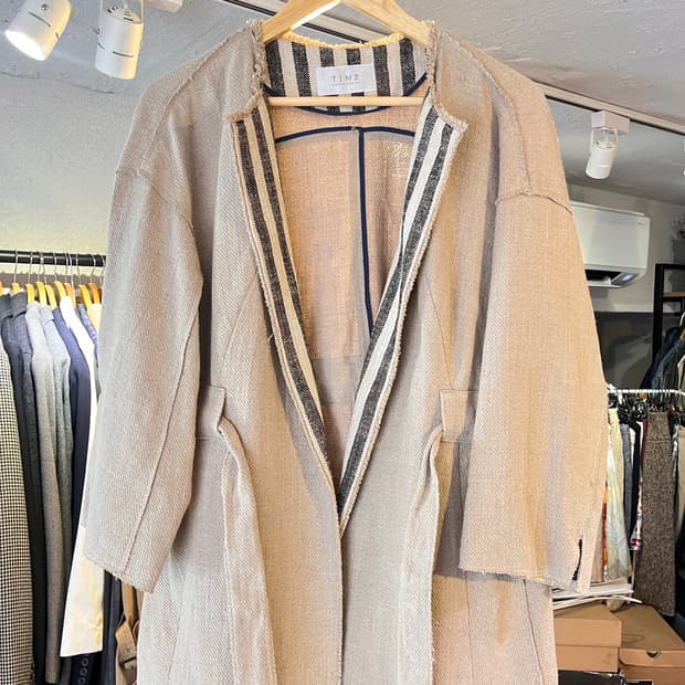 타임 텍스쳐 벨티드 자켓 (F)