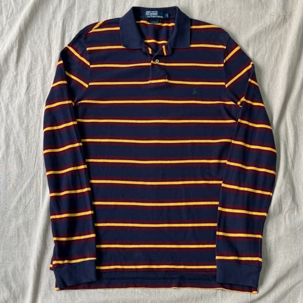 폴로랄프로렌 90s 빈티지 스트라이프 럭비티 L