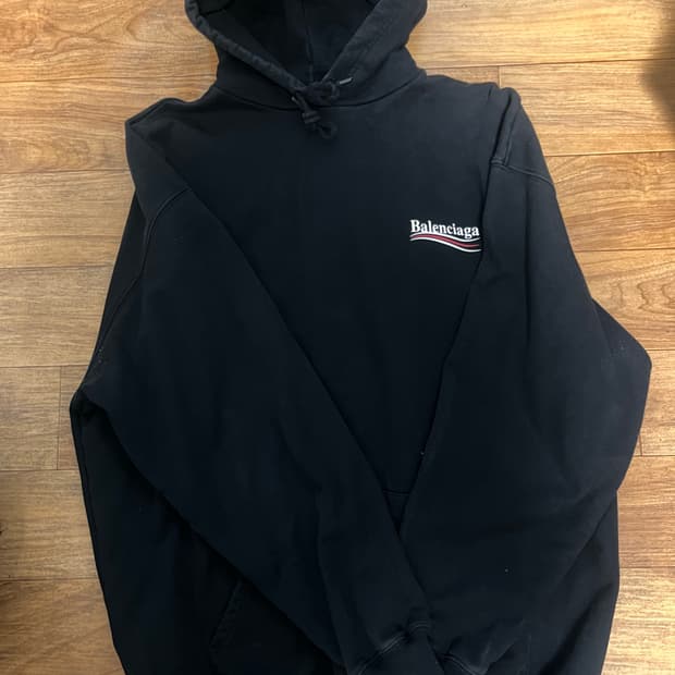 발렌시아가 웨이브로고 후드티m