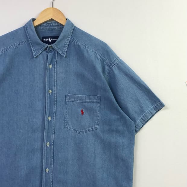 XL 폴로 데님 셔츠