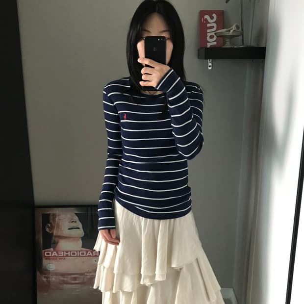 폴로 랄프로렌 포니로고 스트라이프 긴팔 롱슬리브티