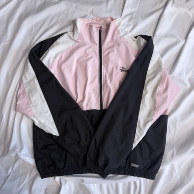 스투시 딸기우유 연핑크 대대장 히메 갸루 바람막이 윈드브레이커 빈티지