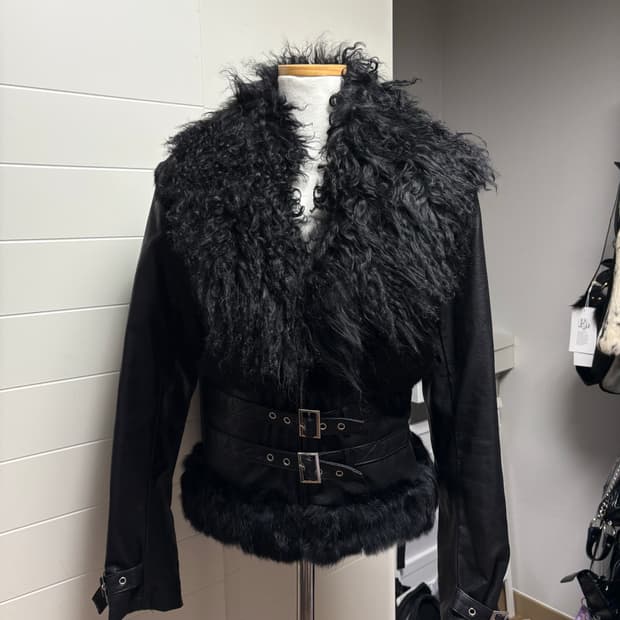 락시크 뽀글이 퍼 레더자켓