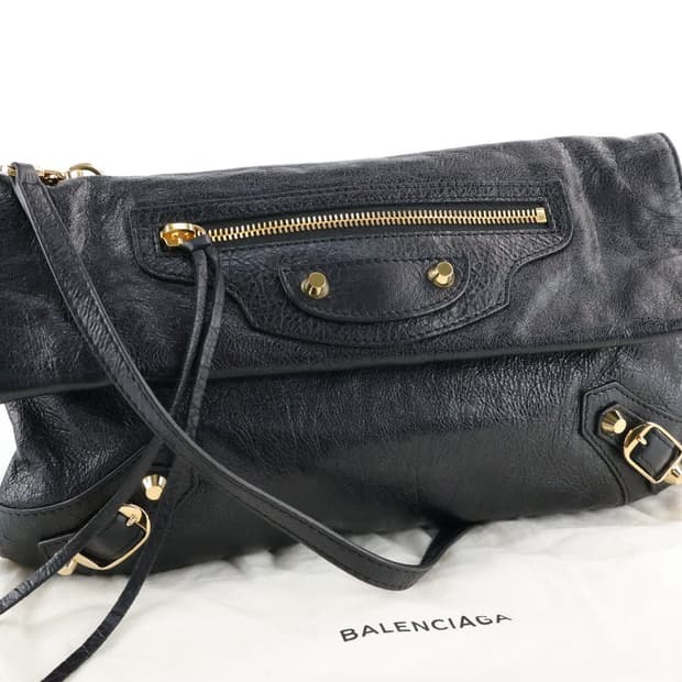 발렌시아가 자이언트 12 엔벨로프 클러치 레더 가죽 크로스백