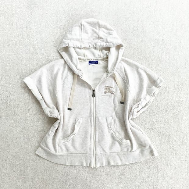 무료배송 Burberry ♥ 버버리 뮤트크림 레이어드 반팔 후드집업