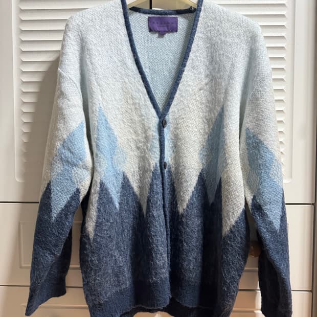 M 비슬로우 퍼플라벨 아가일 가디건