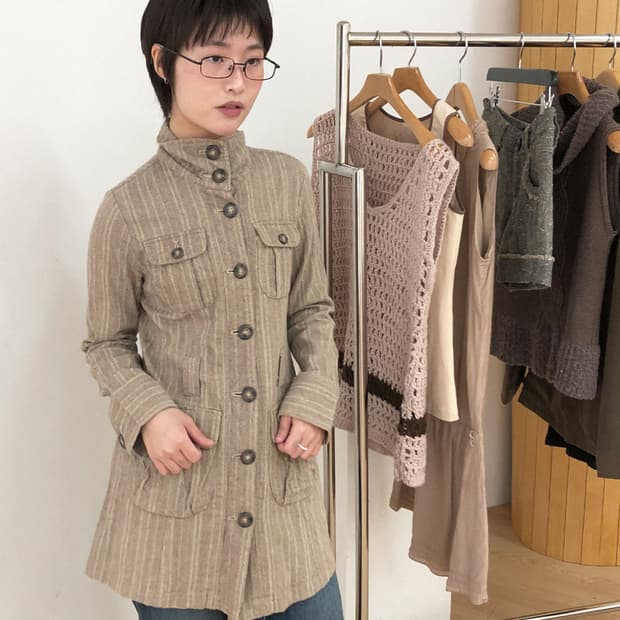 vintage herringbone stripe jacket