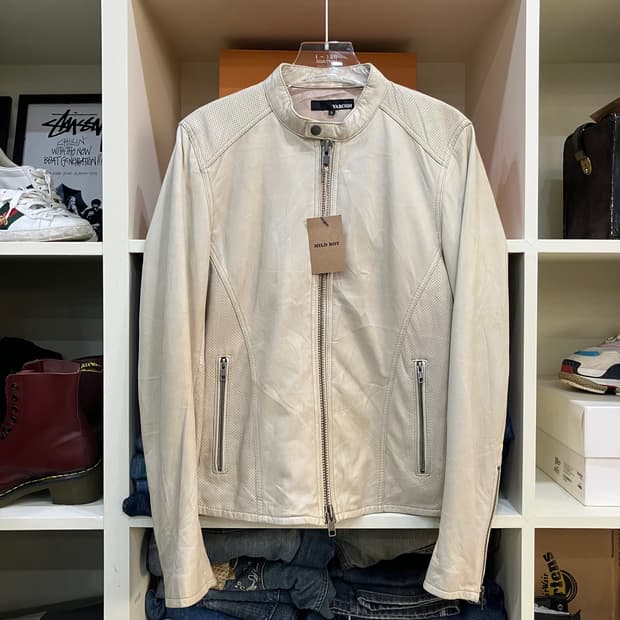 VTG 2way 아이보리 레더 자켓 L