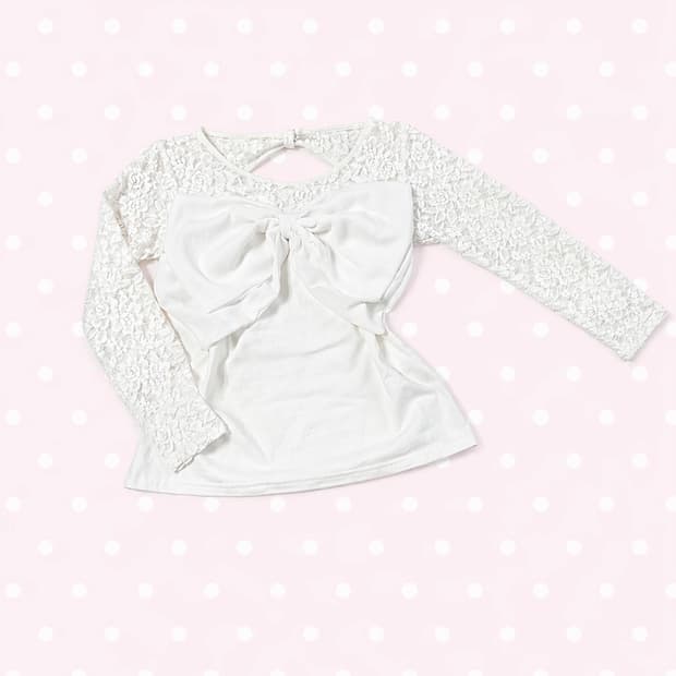 로걀 히메갸루 레이스 빅 리본 탑 