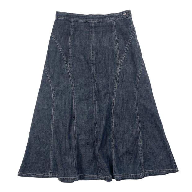 jpn 스티치 플레어 데님스커트