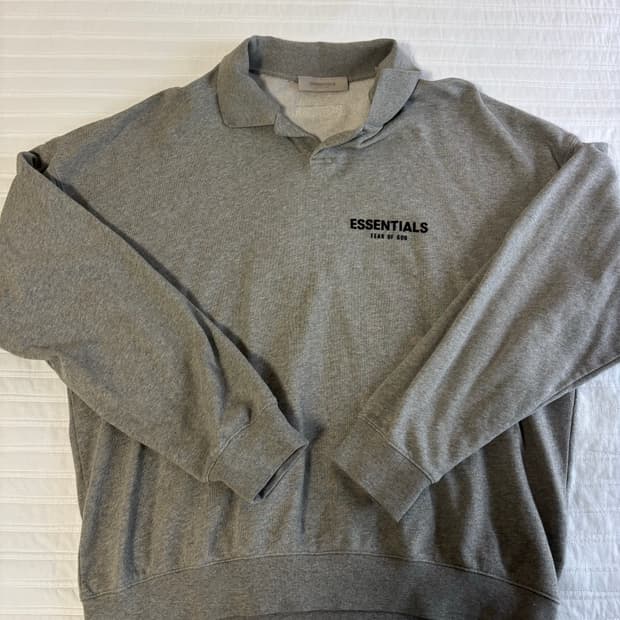 피어오브갓 에센셜 롱슬리브 폴로 다크 오트밀 XL