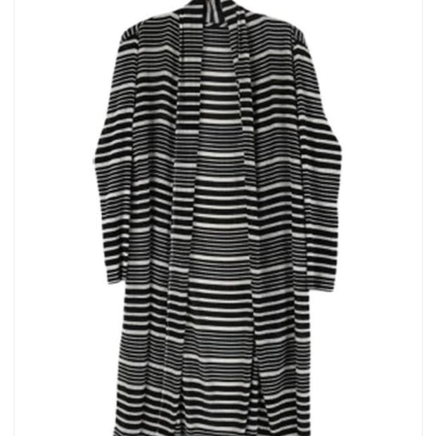 SPECCHIO PLEATS 스트라이프 롱 가디건 40