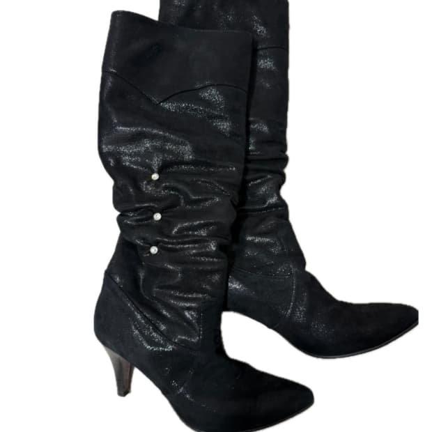 블랙 셔링 스터드 부츠 245