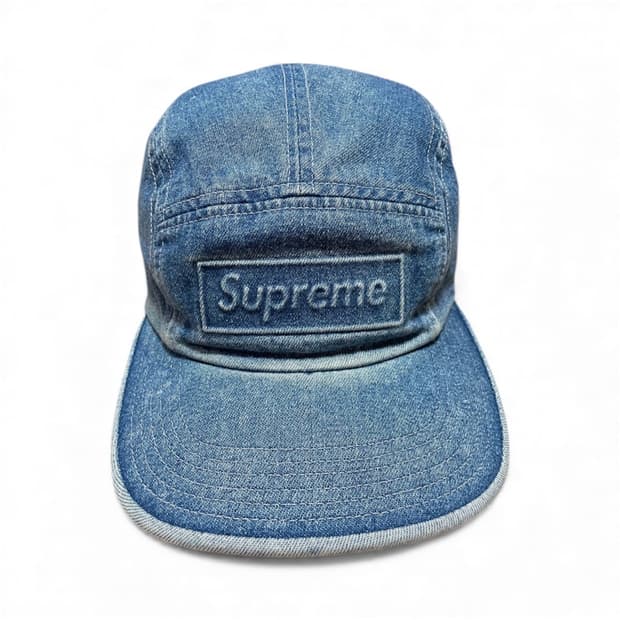 SUPREME EMBOSSED DENIM CAMP CAP 20SS