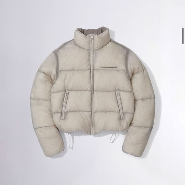 (새상품)스컬프터 숏패딩 아이보리 M