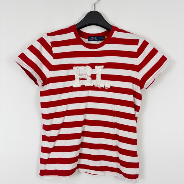a169) 폴로랄프로렌 로고 스트라이프 반팔티셔츠