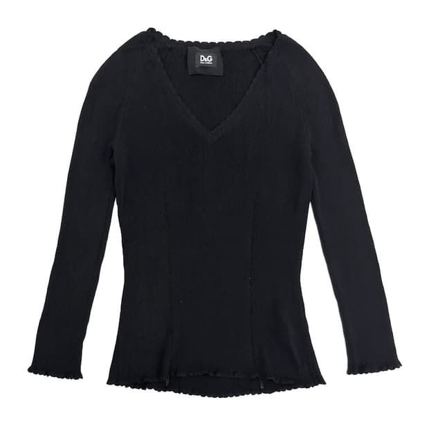 Dolce&Gabbana Scallop V-Neck Knit/ 40