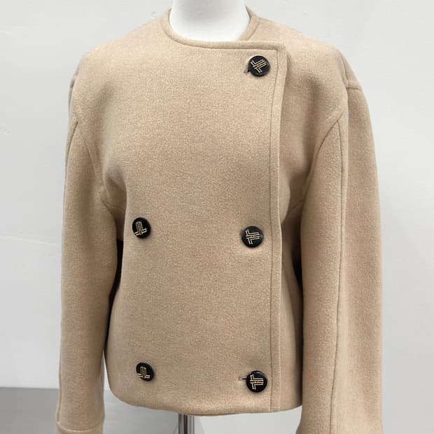 랑방 컬렉션 더블 브레스티드 숏 코트 